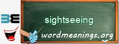 WordMeaning blackboard for sightseeing